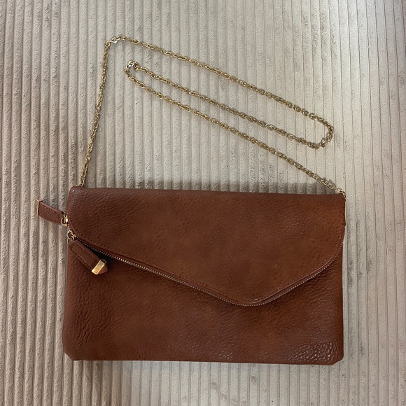 VICI Stella Envelope Clutch Cross body Zip Bag Purse with detachable gold chain - Picture 7 of 8